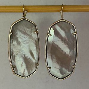 Drop earrings gold tone with glass insert